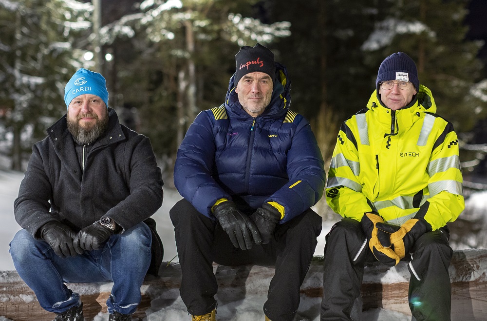 Från vänster Conny Wallmark, Elektroskandia, Patrick Zetterkvist, Kultur- och fritidsförvaltningen och Urban Lundberg, Eitech