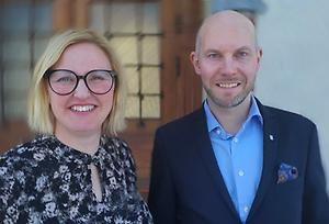Carina Sammeli, kommunstyrelsens ordförande i Luleå och Claes Nordmark, kommunstyrelsens ordförande i Boden.