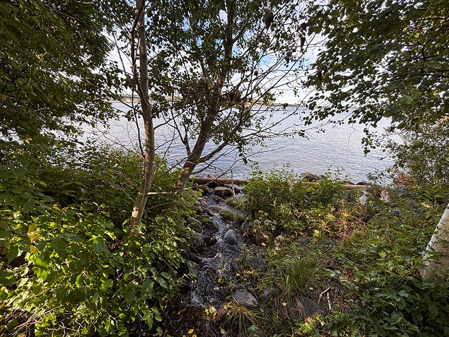 Den allmäna bryggan ned mot vattnet, Lule älv.