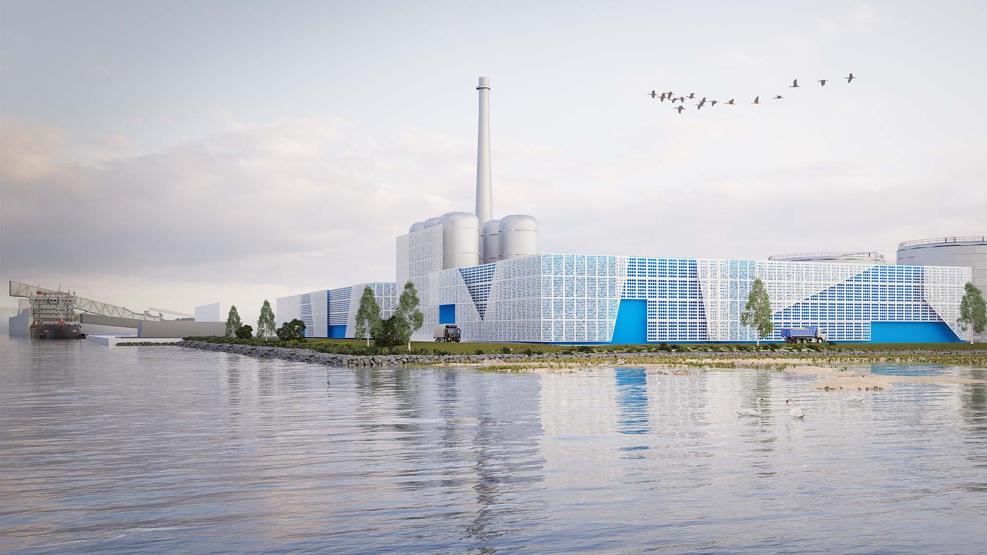Så här kan LKAB:s nya industripark på Svartön se ut (konceptbild).