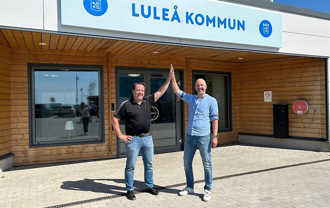 Robert Eriksson, Luleå kommun och Johan Larsson, Luleå tekniska universitet är glada över det beviljade projektstödet.
