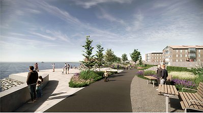 Planer för ett nytt upprustat strandstråk runt Luleå centrum