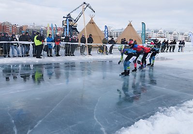 Isbanan under skridskotävlingarna